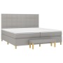 Cama box spring con colchón tela gris claro 200x200 cm de vidaXL, Camas y somieres - Ref: Foro24-3137181, Precio: 731,08 €, D...