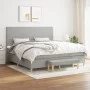 Box spring bed with light gray fabric mattress 200x200 cm by vidaXL, Beds and slatted bases - Ref: Foro24-3137021, Price: 730...