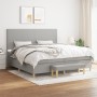 Cama box spring con colchón tela gris claro 200x200 cm de vidaXL, Camas y somieres - Ref: Foro24-3137021, Precio: 729,07 €, D...