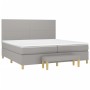 Cama box spring con colchón tela gris claro 200x200 cm de vidaXL, Camas y somieres - Ref: Foro24-3137021, Precio: 729,07 €, D...
