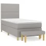 Boxspringbett mit hellgrauer Stoffmatratze 100x200 cm von vidaXL, Betten und Lattenroste - Ref: Foro24-3137053, Preis: 363,13...