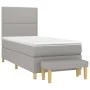Boxspringbett mit hellgrauer Stoffmatratze 100x200 cm von vidaXL, Betten und Lattenroste - Ref: Foro24-3137053, Preis: 363,13...