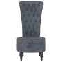 Sillón de respaldo alto con botones terciopelo gris oscuro en Sillones | Comprar online en Foru.es