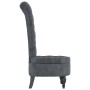 Sillón de respaldo alto con botones terciopelo gris oscuro en Sillones | Comprar online en Foru.es