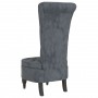 Sillón de respaldo alto con botones terciopelo gris oscuro en Sillones | Comprar online en Foru.es