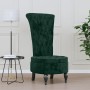 Sillón de respaldo alto con botones terciopelo verde oscuro en Sillones | Comprar online en Foru.es