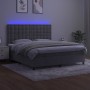Cama box spring colchón y LED terciopelo gris claro 160x200 cm de vidaXL, Camas y somieres - Ref: Foro24-3136371, Precio: 553...
