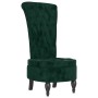 Sillón de respaldo alto con botones terciopelo verde oscuro en Sillones | Comprar online en Foru.es