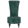 Sillón de respaldo alto con botones terciopelo verde oscuro en Sillones | Comprar online en Foru.es