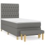 Cama box spring con colchón tela gris oscuro 100x200 cm de vidaXL, Camas y somieres - Ref: Foro24-3137374, Precio: 389,12 €, ...
