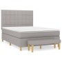 Cama box spring con colchón tela gris claro 140x200 cm de vidaXL, Camas y somieres - Ref: Foro24-3137157, Precio: 537,68 €, D...