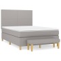 Cama box spring con colchón tela gris claro 140x200 cm de vidaXL, Camas y somieres - Ref: Foro24-3136997, Precio: 533,73 €, D...
