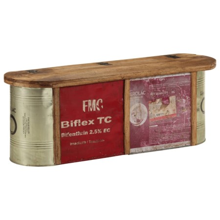 Banco almacenaje/Aparador madera maciza reciclada 120x30x40 cm en Bancos | Comprar online en Foru.es