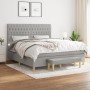 Cama box spring con colchón tela gris claro 180x200 cm de vidaXL, Camas y somieres - Ref: Foro24-3137413, Precio: 649,56 €, D...