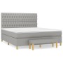 Cama box spring con colchón tela gris claro 180x200 cm de vidaXL, Camas y somieres - Ref: Foro24-3137413, Precio: 649,56 €, D...