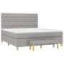 Cama box spring con colchón tela gris claro 180x200 cm de vidaXL, Camas y somieres - Ref: Foro24-3137413, Precio: 649,56 €, D...