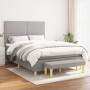 Cama box spring con colchón tela gris claro 140x200 cm de vidaXL, Camas y somieres - Ref: Foro24-3137077, Precio: 511,16 €, D...