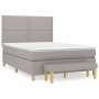 Cama box spring con colchón tela gris claro 140x200 cm de vidaXL, Camas y somieres - Ref: Foro24-3137077, Precio: 511,16 €, D...