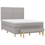 Cama box spring con colchón tela gris claro 140x200 cm de vidaXL, Camas y somieres - Ref: Foro24-3137077, Precio: 511,16 €, D...