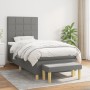 Cama box spring con colchón tela gris oscuro 90x200 cm de vidaXL, Camas y somieres - Ref: Foro24-3137126, Precio: 384,36 €, D...