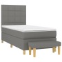 Cama box spring con colchón tela gris oscuro 90x200 cm de vidaXL, Camas y somieres - Ref: Foro24-3137126, Precio: 384,36 €, D...