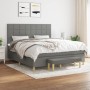 Cama box spring con colchón tela gris oscuro 160x200 cm de vidaXL, Camas y somieres - Ref: Foro24-3137166, Precio: 598,82 €, ...