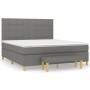 Cama box spring con colchón tela gris oscuro 160x200 cm de vidaXL, Camas y somieres - Ref: Foro24-3137166, Precio: 598,82 €, ...