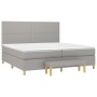 Cama box spring con colchón tela gris claro 200x200 cm de vidaXL, Camas y somieres - Ref: Foro24-3137101, Precio: 695,65 €, D...