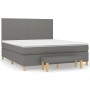 Cama box spring con colchón tela gris oscuro 160x200 cm de vidaXL, Camas y somieres - Ref: Foro24-3137006, Precio: 597,33 €, ...