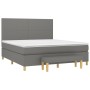 Cama box spring con colchón tela gris oscuro 160x200 cm de vidaXL, Camas y somieres - Ref: Foro24-3137006, Precio: 597,33 €, ...