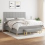 Cama box spring con colchón tela gris claro 180x200 cm de vidaXL, Camas y somieres - Ref: Foro24-3137173, Precio: 663,32 €, D...
