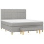 Cama box spring con colchón tela gris claro 180x200 cm de vidaXL, Camas y somieres - Ref: Foro24-3137173, Precio: 663,32 €, D...