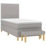Cama box spring con colchón tela gris claro 90x200 cm de vidaXL, Camas y somieres - Ref: Foro24-3137285, Precio: 362,96 €, De...