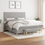 Cama box spring con colchón tela gris claro 160x200 cm de vidaXL, Camas y somieres - Ref: Foro24-3137005, Precio: 578,07 €, D...