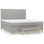Cama box spring con colchón tela gris claro 160x200 cm de vidaXL, Camas y somieres - Ref: Foro24-3137005, Precio: 578,07 €, D...