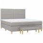 Cama box spring con colchón tela gris claro 160x200 cm de vidaXL, Camas y somieres - Ref: Foro24-3137005, Precio: 578,07 €, D...