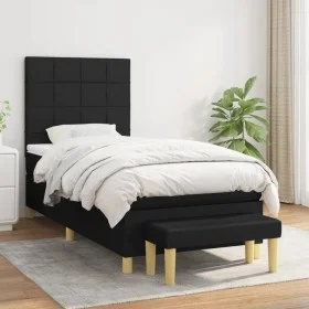 Boxspringbett mit schwarzer Stoffmatratze 90x200 cm von vidaXL, Betten und Lattenroste - Ref: Foro24-3137127, Preis: 330,17 €...