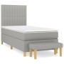 Cama box spring con colchón tela gris claro 90x190 cm de vidaXL, Camas y somieres - Ref: Foro24-3137277, Precio: 331,46 €, De...