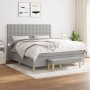 Cama box spring con colchón tela gris claro 180x200 cm de vidaXL, Camas y somieres - Ref: Foro24-3137493, Precio: 657,79 €, D...
