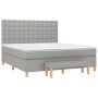 Cama box spring con colchón tela gris claro 180x200 cm de vidaXL, Camas y somieres - Ref: Foro24-3137493, Precio: 657,79 €, D...