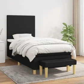 Cama box spring con colchón tela negro 80x200 cm de vidaXL, Camas y somieres - Ref: Foro24-3136951, Precio: 314,10 €, Descuen...