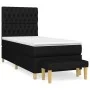 Box spring bed with black fabric mattress 90x200 cm by vidaXL, Beds and slatted bases - Ref: Foro24-3137367, Price: 339,39 €,...