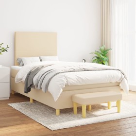 Cama box spring con colchón tela color crema 120x200 cm de vidaXL, Camas y somieres - Ref: Foro24-3136986, Precio: 467,47 €, ...