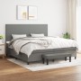 Cama box spring con colchón tela gris oscuro 200x200 cm de vidaXL, Camas y somieres - Ref: Foro24-3136462, Precio: 770,30 €, ...