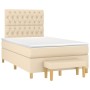 Cama box spring con colchón tela color crema 120x200 cm de vidaXL, Camas y somieres - Ref: Foro24-3137386, Precio: 473,22 €, ...