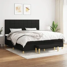 Cama box spring con colchón tela negro 200x200 cm de vidaXL, Camas y somieres - Ref: Foro24-3137183, Precio: 737,07 €, Descue...