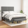Cama box spring con colchón tela gris oscuro 140x200 cm de vidaXL, Camas y somieres - Ref: Foro24-3137078, Precio: 508,66 €, ...