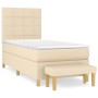 Cama box spring con colchón tela color crema 100x200 cm de vidaXL, Camas y somieres - Ref: Foro24-3137138, Precio: 359,88 €, ...