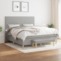 Cama box spring con colchón tela gris claro 180x200 cm de vidaXL, Camas y somieres - Ref: Foro24-3137013, Precio: 662,05 €, D...
