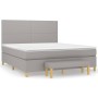 Cama box spring con colchón tela gris claro 180x200 cm de vidaXL, Camas y somieres - Ref: Foro24-3137013, Precio: 662,05 €, D...